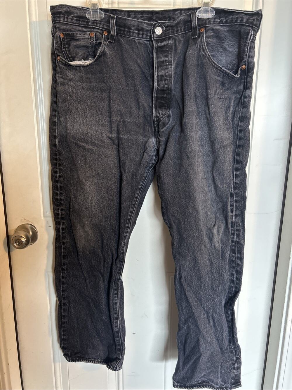 Vintage Levis 501 XX Black Denim Jeans Tag Button Fly 40w X 30L USA Made